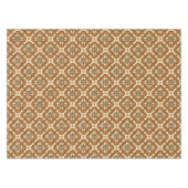 モロッコタイルパターン – 錆と褐色 テーブルクロス (正面(横))