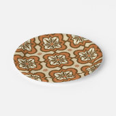 モロッコタイルパターン – 錆と褐色 ペーパープレート (アングル)