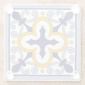 モロッコタイルパターン#2 ガラスコースター (裏面)