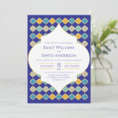 モロッコタイル王室のブルーゴールデン結婚ズ 招待状 (スタンド正面)