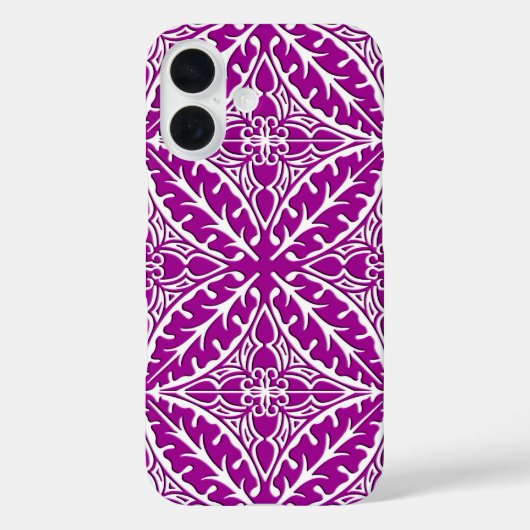 モロッコタイル – アメジスト紫と白 Case-Mate iPhoneケース (裏面)