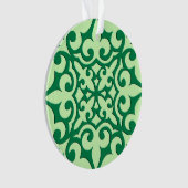 モロッコタイル – エメラルドとライトグリーン オーナメント (正面)