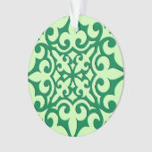 モロッコタイル – エメラルドとライトグリーン オーナメント (正面)