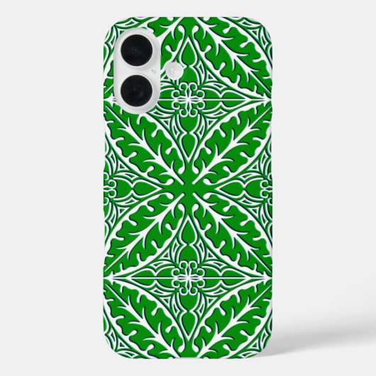モロッコタイル エメラルドグリーンとホワイト Case-Mate iPhoneケース (裏面)