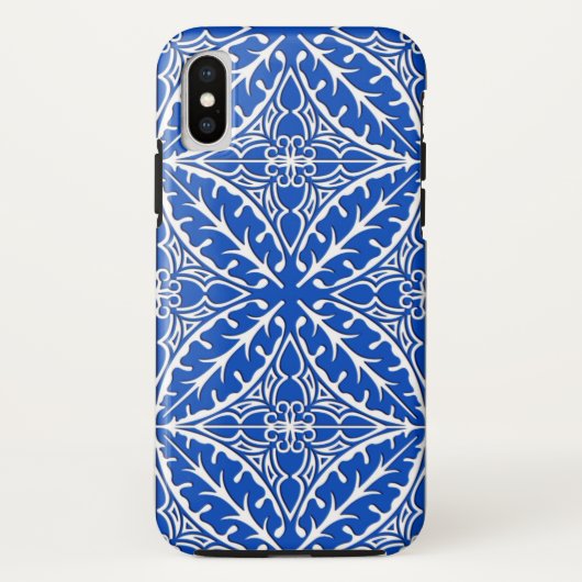 モロッコタイル - コバルトブルーとホワイト Case-Mate iPhoneケース (裏面)