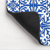 モロッコタイル – コバルトブルーと白 マウスパッド (コーナー)