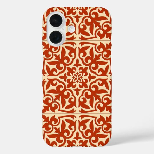 モロッコタイル - コーラルオレンジとピーチ Case-Mate iPhoneケース (裏面)