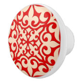 モロッコタイル – コーラルオレンジと桃 セラミックノブ (右)