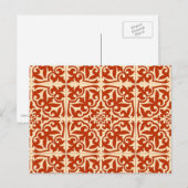 モロッコタイル – コーラルオレンジと桃 ポストカード (正面/裏面)