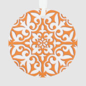 モロッコタイル – コーラルオレンジと白 オーナメント (裏面)