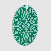 モロッコタイル – ターコイズとアクア オーナメント (正面)