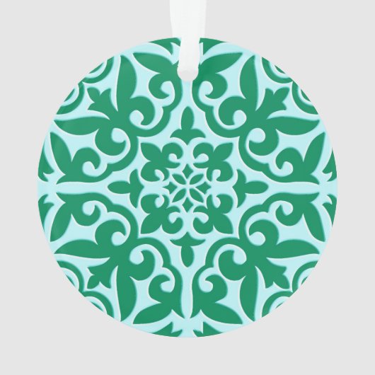 モロッコタイル – ターコイズとアクア オーナメント (裏面)