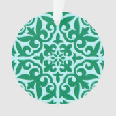 モロッコタイル – ターコイズとアクア オーナメント (正面)