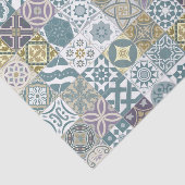 モロッコタイル – パステルブルーと金ゴールド 薄葉紙 (詳細)