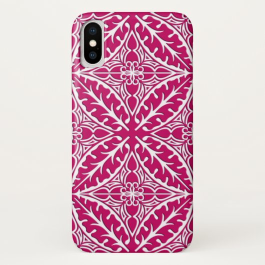 モロッコタイル – マゼンタおよび白 Case-Mate iPhoneケース (裏面)