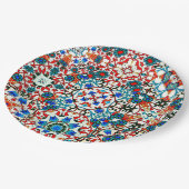 モロッコタイル，モザイク，カラフルアート ペーパープレート (アングル)