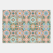 モロッコタイル，モザイク，カラフルアート ラッピングペーパーシート (正面)