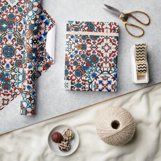 モロッコタイル，モザイク，カラフルアート ラッピングペーパー (クラフト)