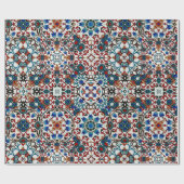 モロッコタイル，モザイク，カラフルアート ラッピングペーパー (フラット)