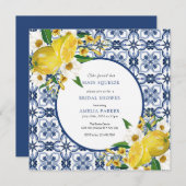 モロッコタイル |レモンシトラスブライダルシャワー 招待状 (正面/裏面)
