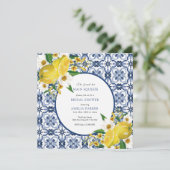 モロッコタイル |レモンシトラスブライダルシャワー 招待状 (スタンド正面)