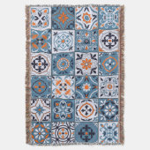 モロッコタイル：ヴィンテージシームレスなエレガンス スローブランケット (正面縦)