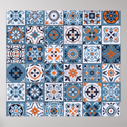 モロッコタイル:ヴィンテージシームレスなエレガンス ポスター (正面)