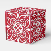 モロッコタイル – 暗赤と白色 フェイバーボックス (正面サイド)