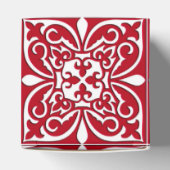 モロッコタイル – 暗赤と白色 フェイバーボックス (上部)