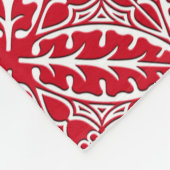 モロッコタイル – 暗赤と白色 フリースブランケット (角)