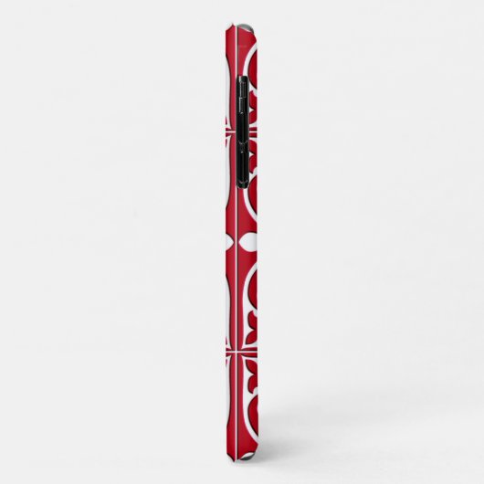 モロッコタイル – 暗赤と白色 Case-Mate iPhoneケース (裏面/左)