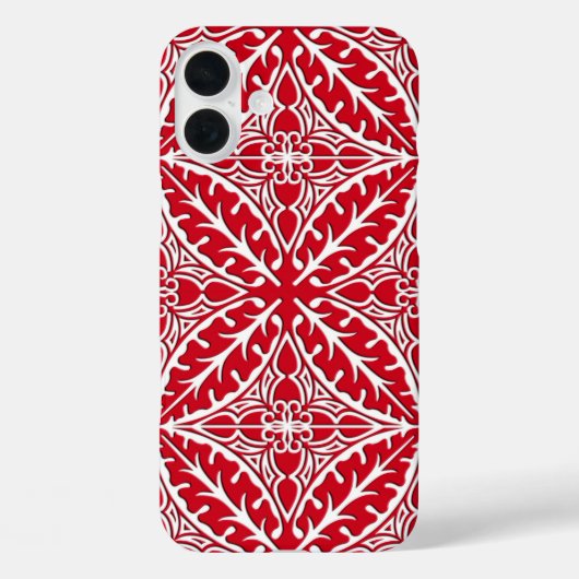 モロッコタイル – 暗赤と白色 Case-Mate iPhoneケース (裏面)