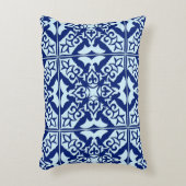 モロッコタイル – 海軍とライトブルー アクセントクッション (正面(垂直))