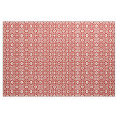 モロッコタイル – 深い 赤と白 ファブリック (ヤード)