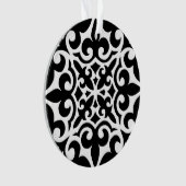 モロッコタイル – 白い背景を持つ黒 オーナメント (正面)