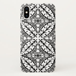 モロッコタイル - 白と黒 iPhone X ケース
