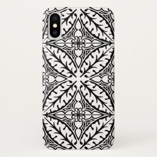 モロッコタイル - 白と黒 Case-Mate iPhoneケース (裏面)