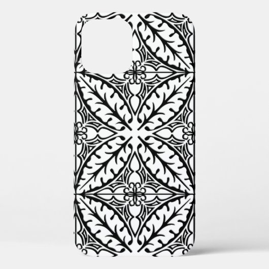 モロッコタイル - 白と黒 Case-Mate iPhoneケース (裏面)