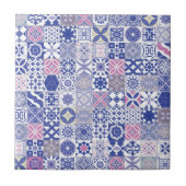 モロッコタイル – 紫とピンク タイル (正面)