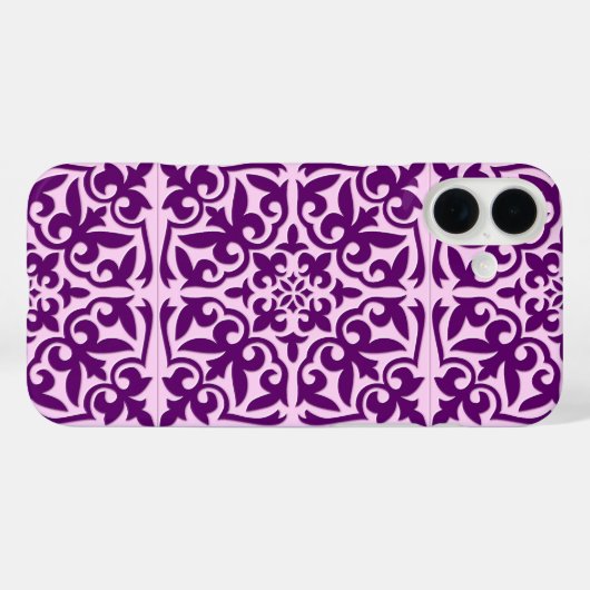 モロッコタイル – 紫と蘭 Case-Mate iPhoneケース (裏面 (横))