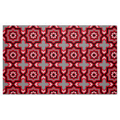 モロッコタイル，赤，灰色/灰色，黒と白 ファブリック (ファットクォーター)