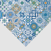 モロッコタイル – 青と緑 薄葉紙 (詳細)