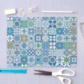 モロッコタイル – 青と緑 薄葉紙 (クラフト)