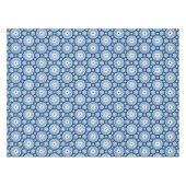 モロッコタイル，青タイル，オールオーバープリント テーブルクロス (正面(横))