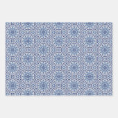 モロッコタイル，青タイル，オールオーバープリント ラッピングペーパーシート (正面3)