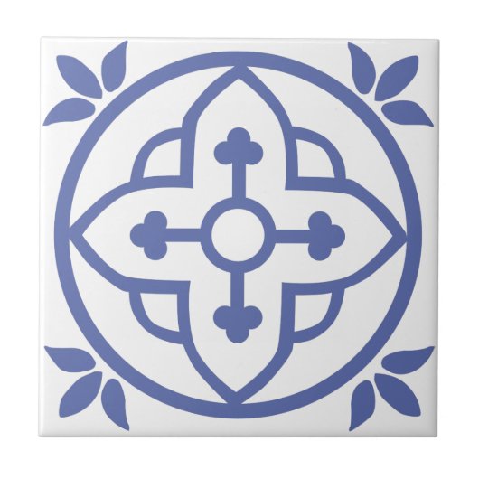 モロッコタイル(青) 3 タイル (正面)