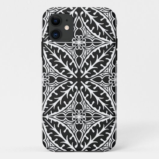 モロッコタイル - 黒と白 Case-Mate iPhoneケース (裏面)