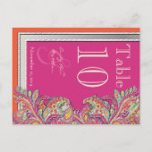 モロッコタンゲリン結婚と明るい赤紫色のテーブル番号 ポストカード (裏面)