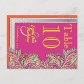 モロッコタンゲリン結婚と明るい赤紫色のテーブル番号 ポストカード (裏面)