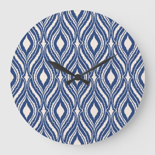 モロッコダマスク、抽象芸術シームレスなパターン。 ラージ壁時計 (正面)